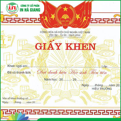 IN BẰNG KHEN, GIẤY KHEN