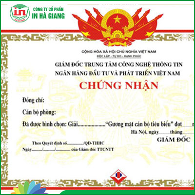 IN BẰNG KHEN, GIẤY KHEN